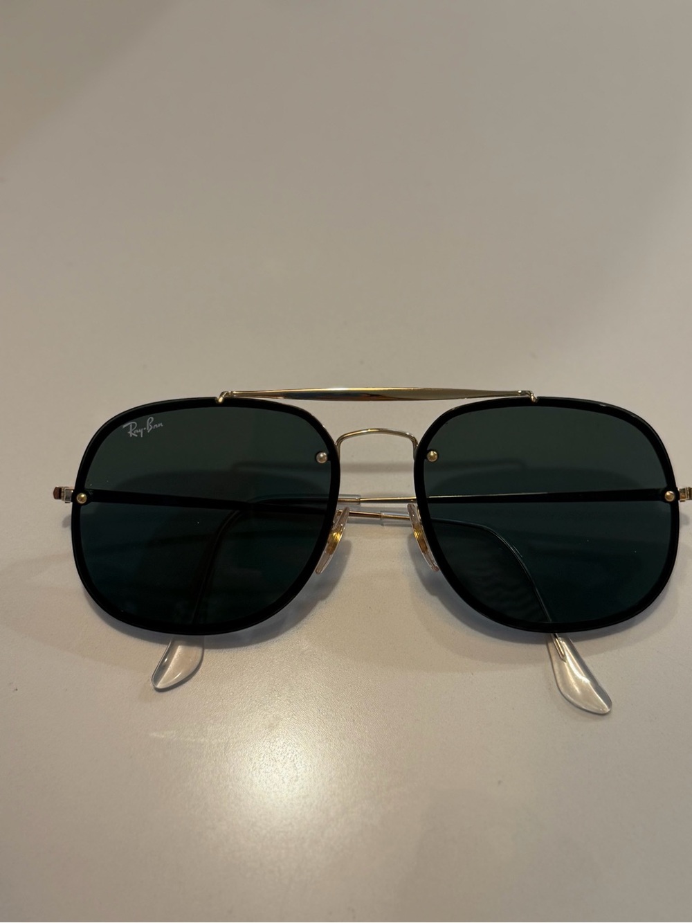 Ray-Ban Gold Frame Black Rim Sunglasses